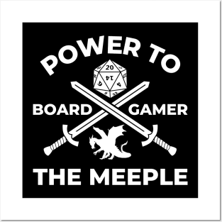 Power to the Meeple BoardGamer Fantasy Role Playing Table Top Posters and Art